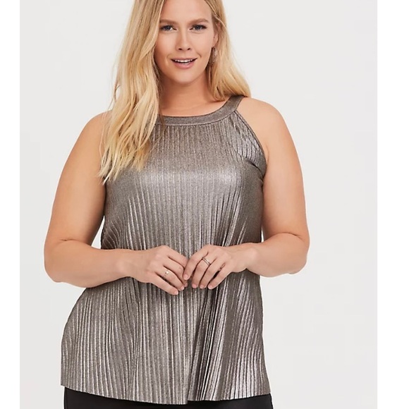 Torrid Pleated Metallic Gold Goddess Tank SIZE 5 - Picture 1 of 8